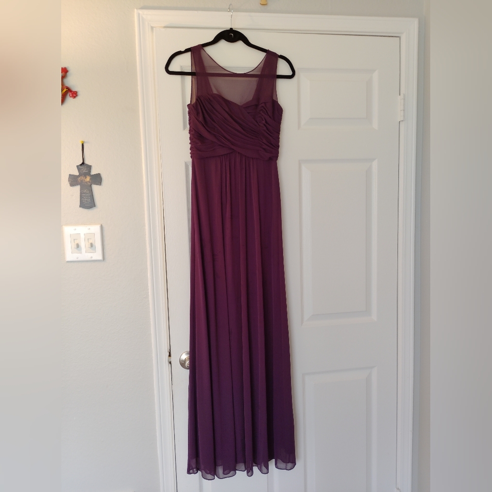 David's Bridal Plum Maxi Dress